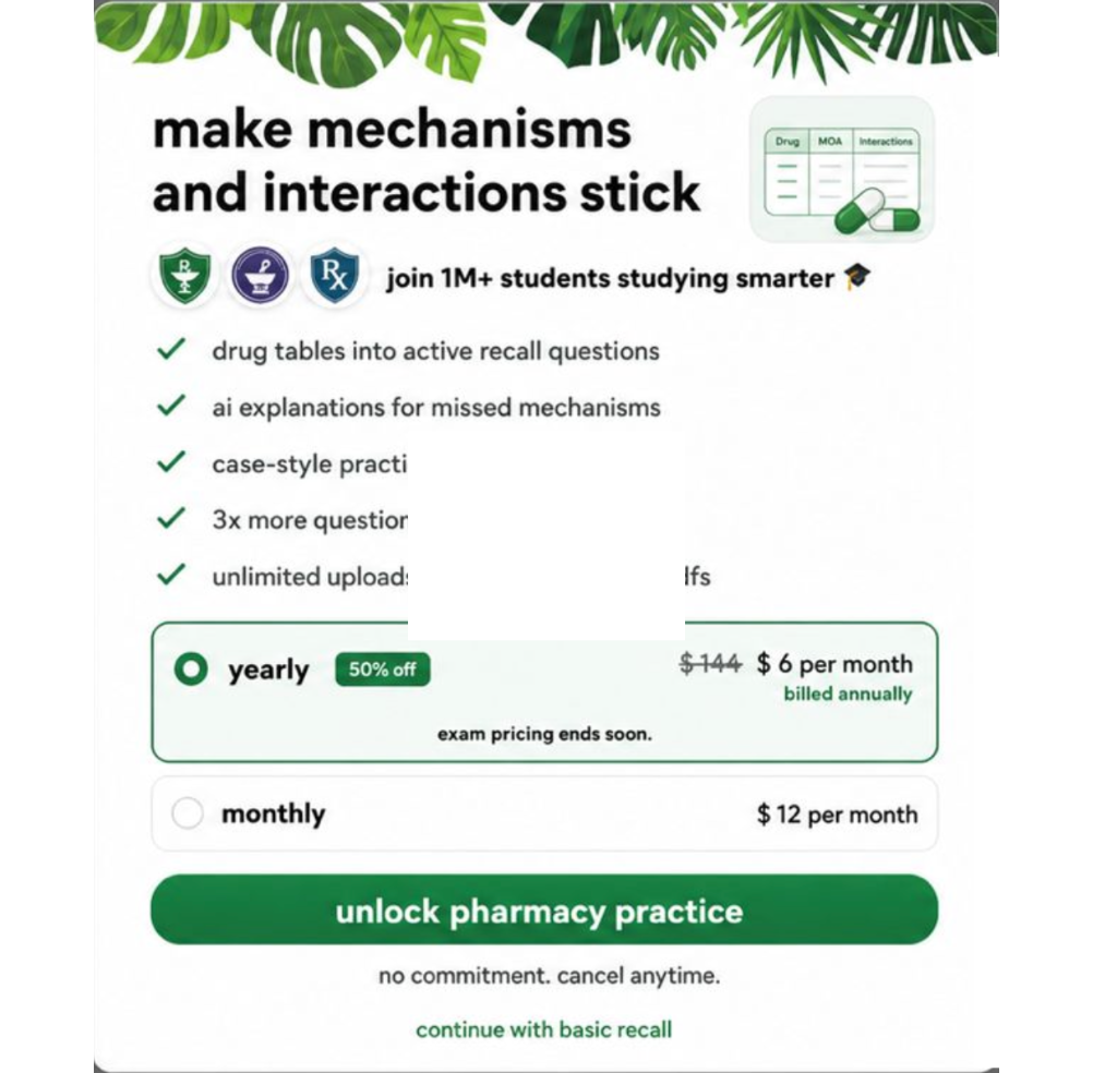 Variant 2 — pharmacy practice paywall